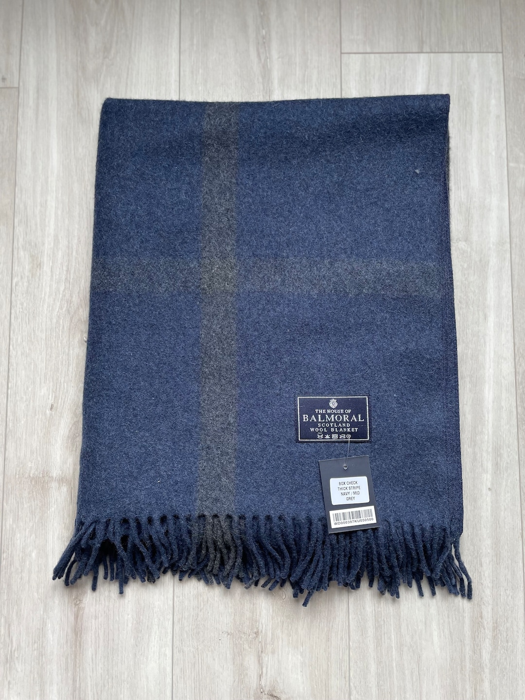 Balmoral Wool Blanket, Rug, Throw in Different Tartans Navy/mid Grey Etsy
