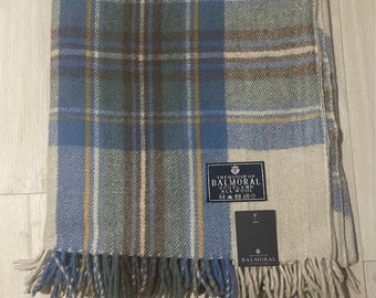 House of Balmoral - Wool blanket, rug, throw in different Tartans - Muted Blue Dress