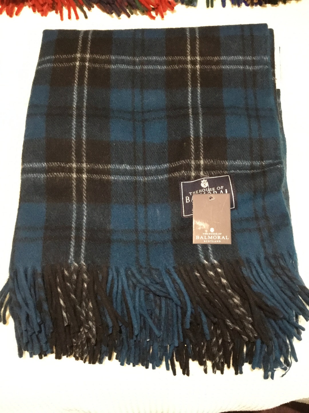 House of Balmoral Wool Blanket, Rug, Throw in Different Tartans Blue