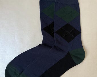 66% Bamboo Socks, breathable & soft, UK size 4-8 - black watch argyll