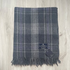 Balmoral Wool Blanket, Rug, Throw in Different Tartans - Box Check-grey ...