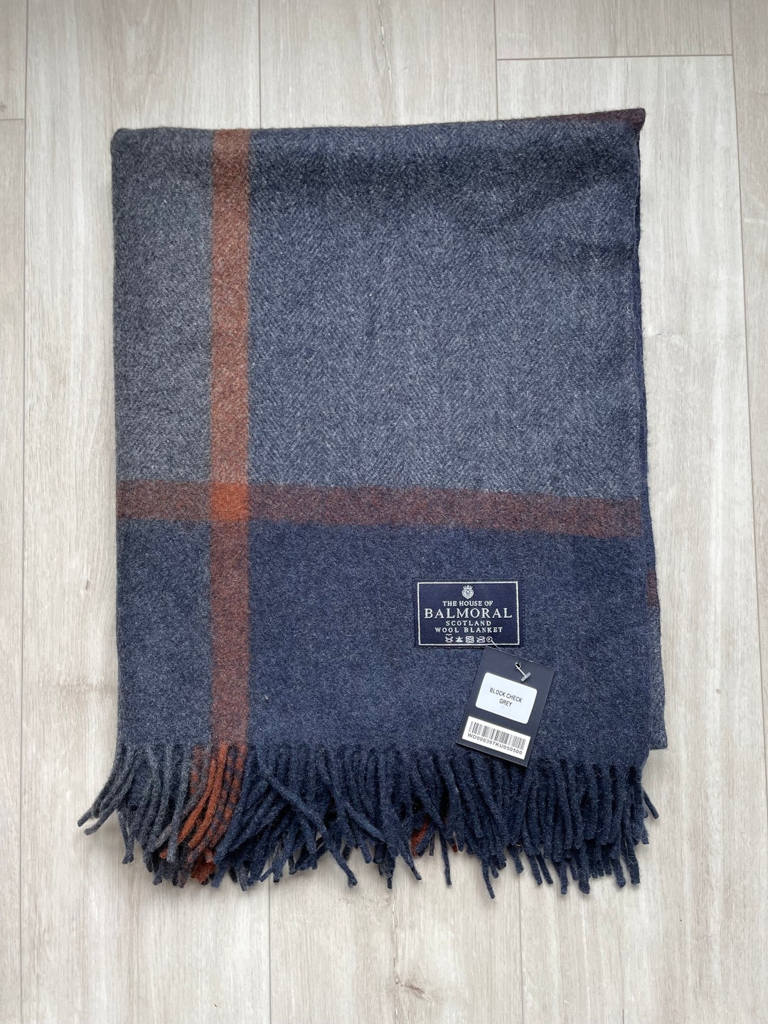 Balmoral Wool Blanket, Rug, Throw in Different Tartans Navy/grey Etsy UK