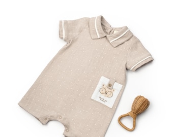 Organic Muslin Baby Short Sleeve Romper,Unisex,Baby Shower Gift,Muslin Baby Bodysuit,Jumpsuit Muslin Organic Cotton,muslin baby romper