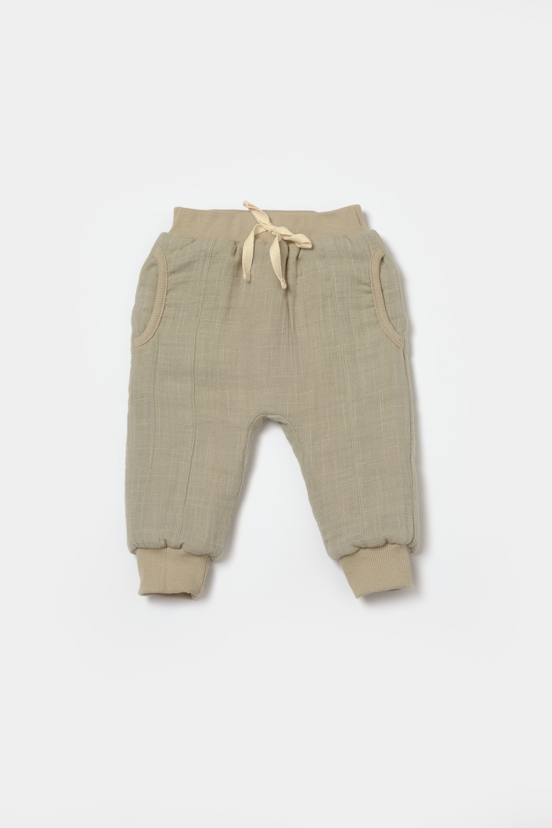 Winter Muslin Baby Pants & Long Sleeve T-shirt Set, Unisex,Baby Shower Gift,Muslin Baby Clothing Set,Organic Cotton,Baby T-shirts,Baby Pants image 10