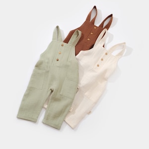 Muslin Baby romper,GOTS certified Organic Muslin Unisex  Romper, baby Strap rompers, Baby Outfit, toddler outfit,Baby Shower Gift