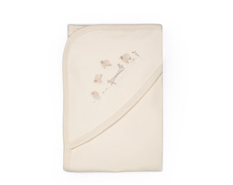 Baby Blanket 85X100 cm , Cream & Beige , Unisex, %100 Organic Cotton