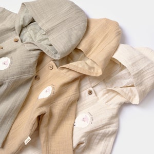Winter Muslin Baby Hooded Jacket & Pants Set, Unisex,Baby Shower Gift, Muslin Baby Clothing Set, Organic Cotton, Baby T-shirts, Baby Pants