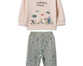Baby  Sweatshirt & Pants Set, Mint, Organic Cotton ,CSY8210,Baby Outfit, Newborn Girl Set, Baby Shower Gift