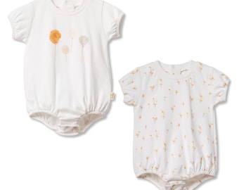Wholesale Baby Clothes Set, Organic Cotton Unisex Newborn Outfit, 2 Pcs Oversize Bodysuit Bundle, Ecru Baby Shower Gift, Full Size Run