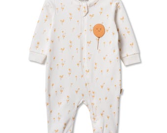Baby  Zippered Romper, Cream, Organic Cotton,CSY3061, Baby Outfit, Toddler Girl Jumpsuit, Baby Shower Gift