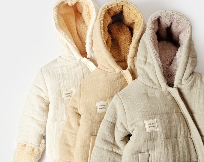Winter Muslin Baby Astronaut Romper –  Cotton Unisex Jumpsuit | Oeko-Tex Certified |Soft&Cozy Baby Clothes | Perfect Baby Shower Gift