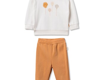 Baby  Sweatshirt & Pants Set, Ecru, Organic Cotton ,Baby Outfit, Newborn Girl Set, Baby Shower Gift