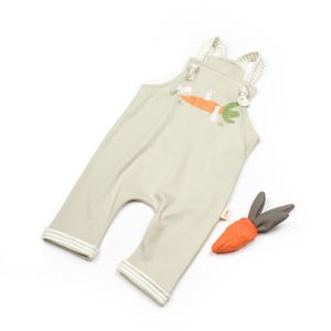 Rabbit Organic cotton  baby dungarees, baby Strap rompers, Unisex, Baby Rompers,Baby Bodysuit, Baby Gift, baby clothes,Baby Overalls