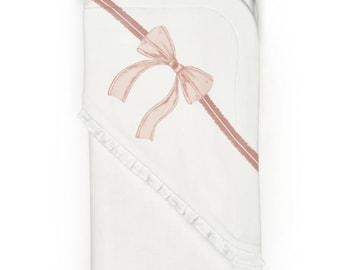 Baby Blanket 85X100 cm , Ecru & Powder , Unisex, %100 Organic Cotton