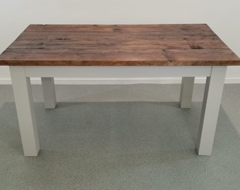 Rustic Straight and Chunky Handcrafted Leg Table - Reclaimed Wood - Various Sizes Available