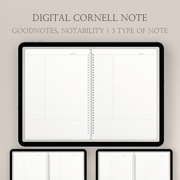 Digital Cornell Note for iPad | Goodnotes Cornell Note Taking | Instant Download Cornell Note Template | Cornell Note for Notability