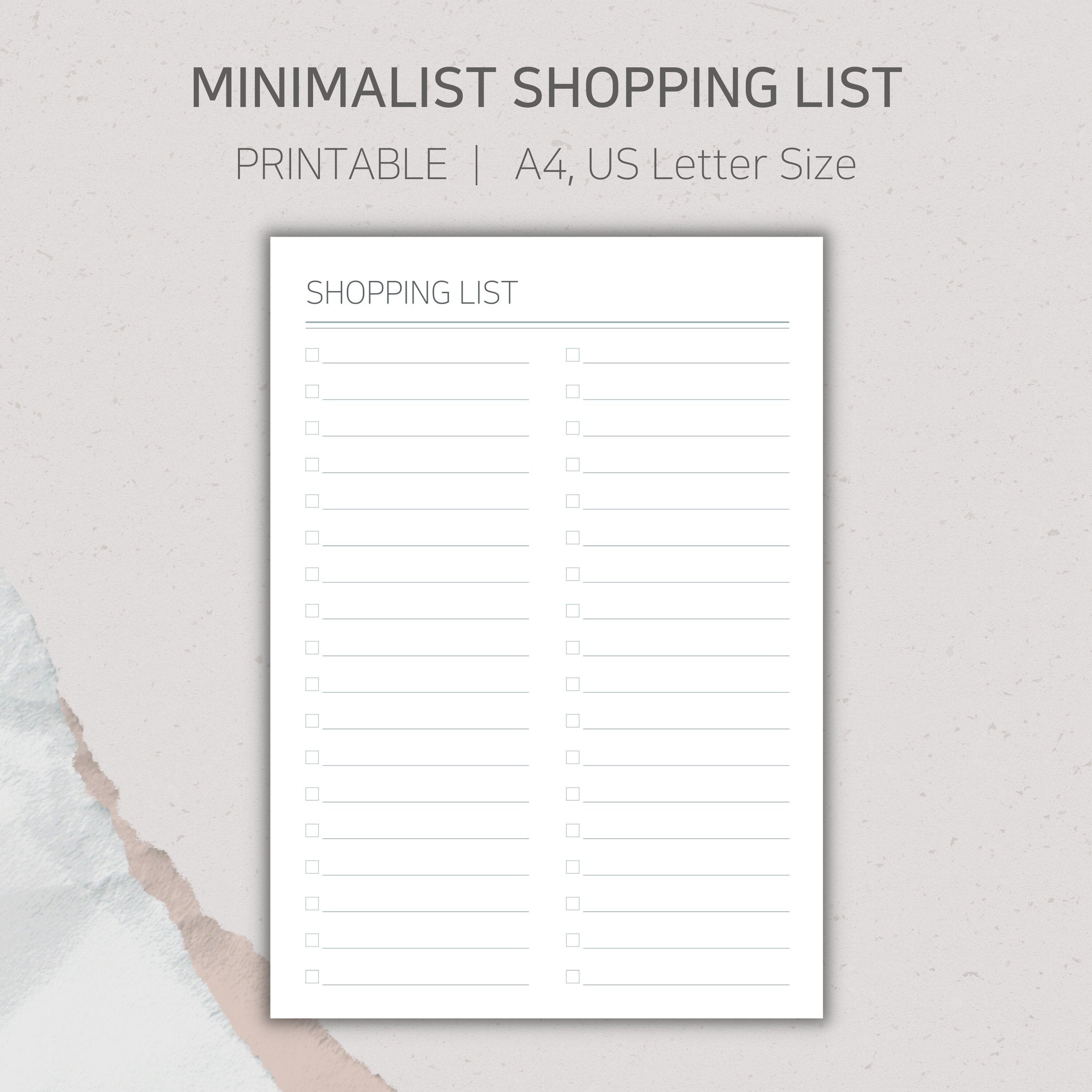 Printable Shopping List | Instant Download Grocery List Template, Blank ...