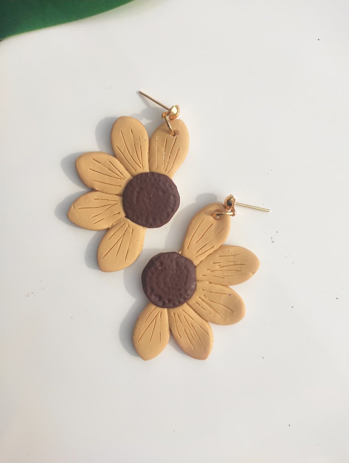 Sunflower Polymer clay earrings Etsy