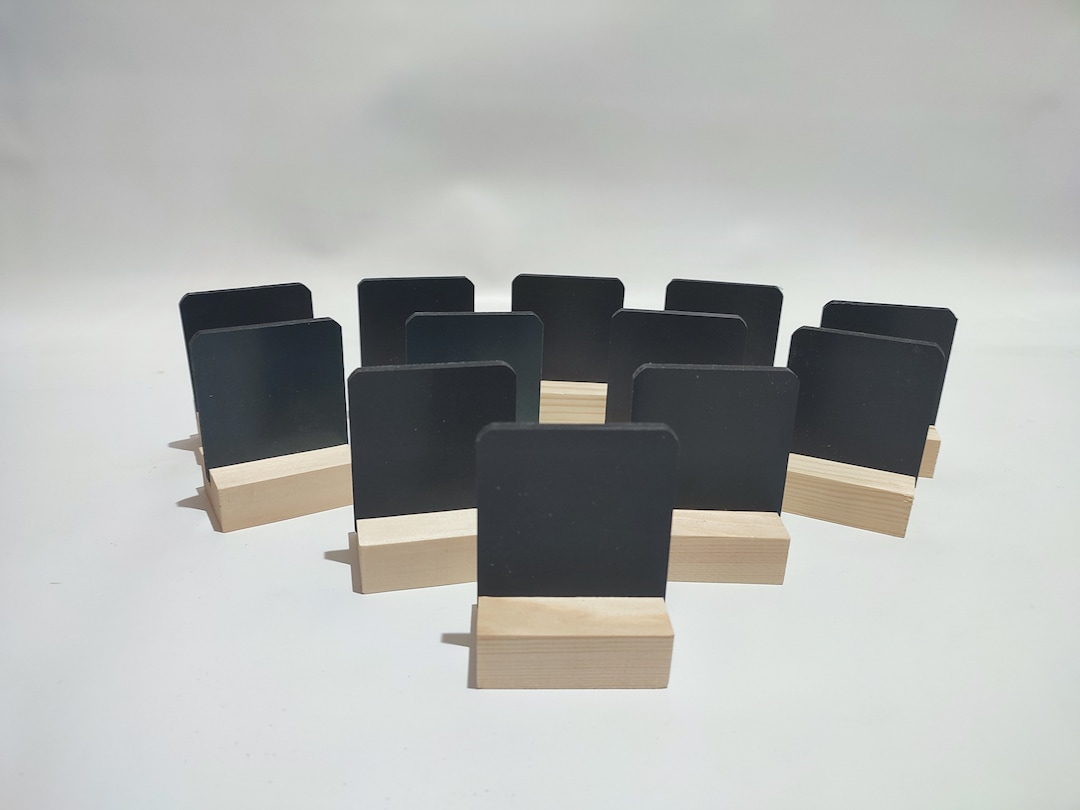 12 X A8 Size Chalkboards Blackboards 12 X Natural Wooden Bases a Free