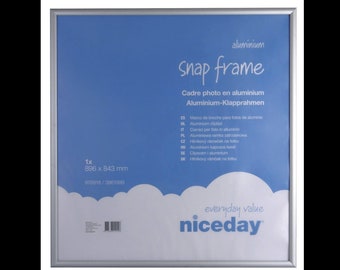 Snap Poster Frame Notice Board Silver Wall Mountable 896 x 843mm 35" x 33" Office Retail