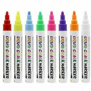 Liquid chalk marker pens colour pack of eight. Package weight 220g. 5mm Reversible Nib image 4