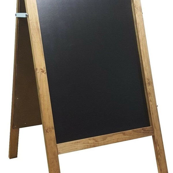 Pavement board - Chalkboard - Blackboard - Wooden A board - Display board - Notice board - Advertising board - 100cm x 60cm  Dark Oak 10kg