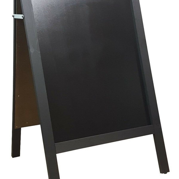 Pavement board - Chalkboard - Blackboard - Wooden A board - Display board - Notice board - Advertising board - 100cm x 60cm - Black- 10kg