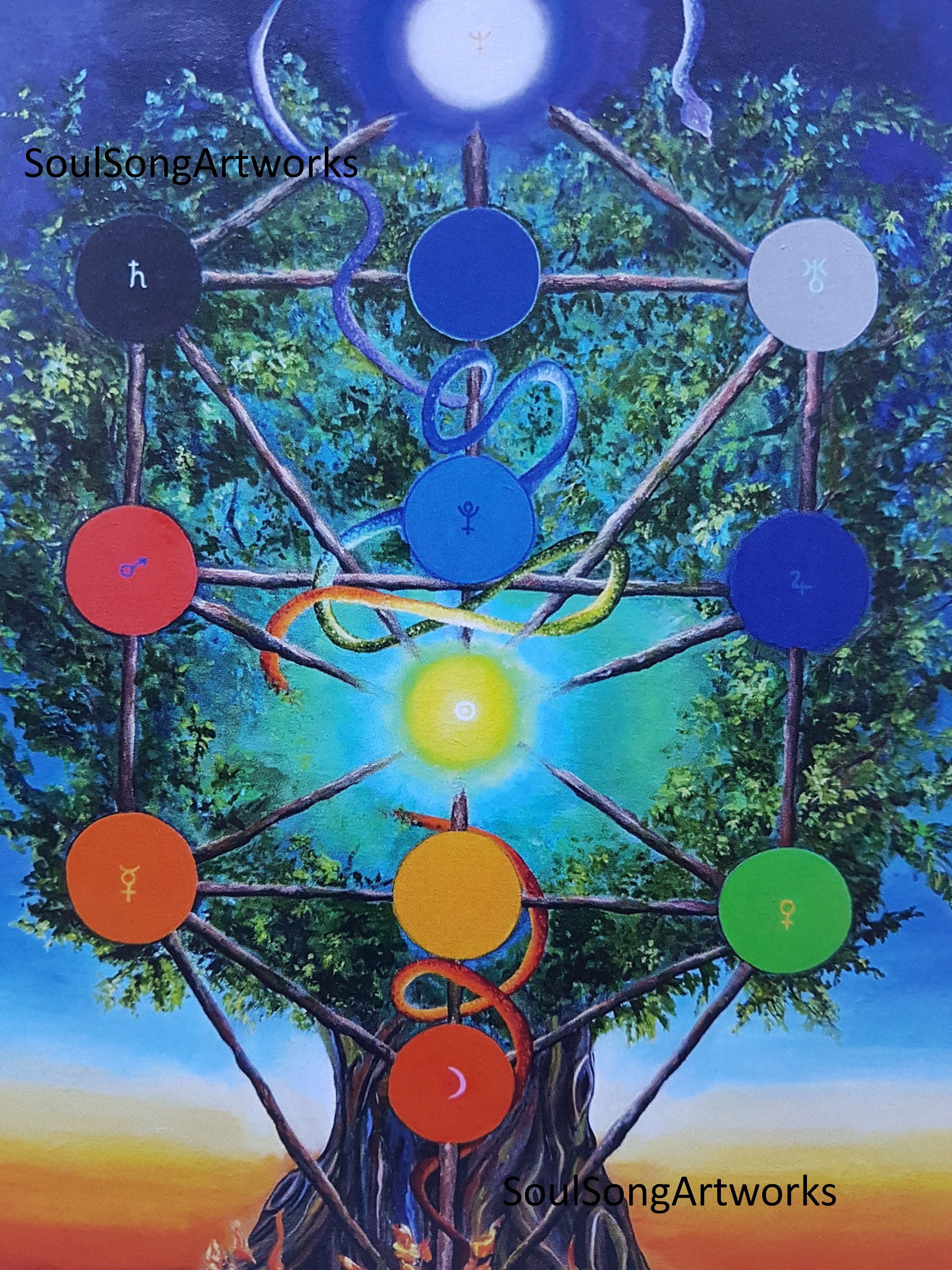 The Tree of Light Tree of Life. Chakras. Qabalah. Awakened Etsy