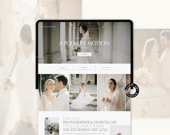 Squarespace Wedding Photographer Website Template, Modern Portfolio Theme, Elegant Creative Studio Website Design