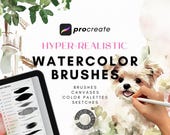 Realistic Watercolor Brushes for Procreate: Brush Bundle, Paper Textures (Digital Download)