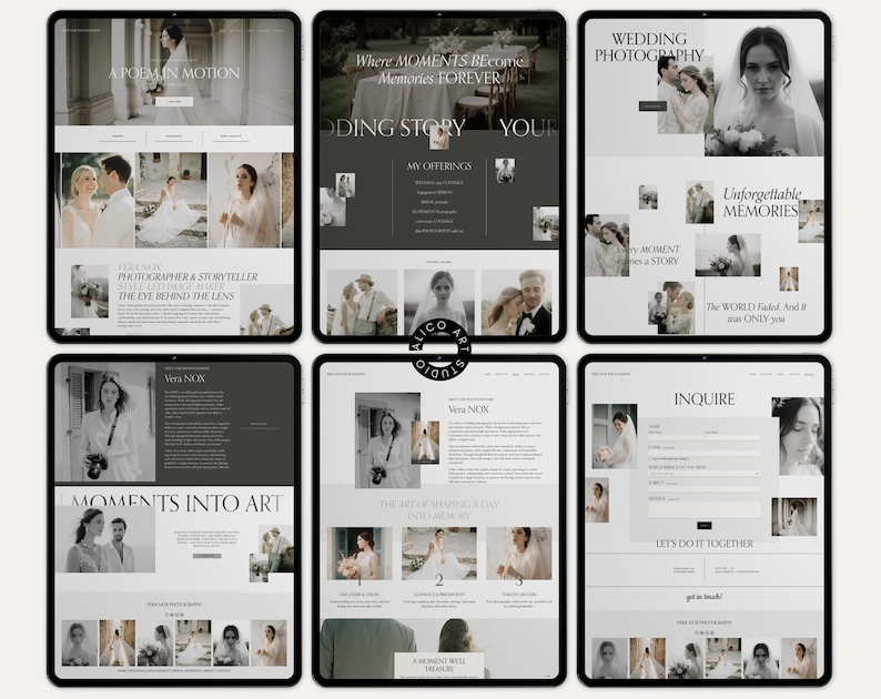Squarespace Wedding Photographer Website Template, Modern Portfolio Theme, Elegant Creative Studio Website Design