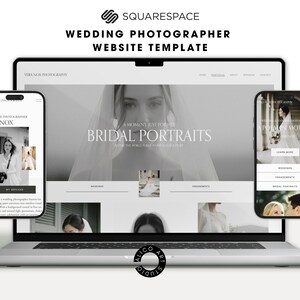 Squarespace Wedding Photographer Website Template, Modern Portfolio Theme, Elegant Creative Studio Website Design
