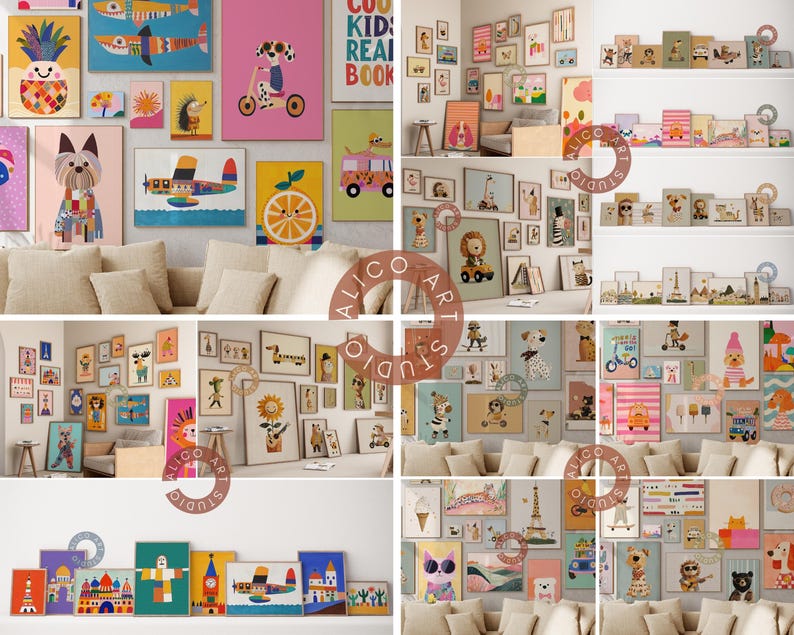1500+ Nursery Poster Bundle, Kids Gallery Wall Art Set, Playroom Decor ...