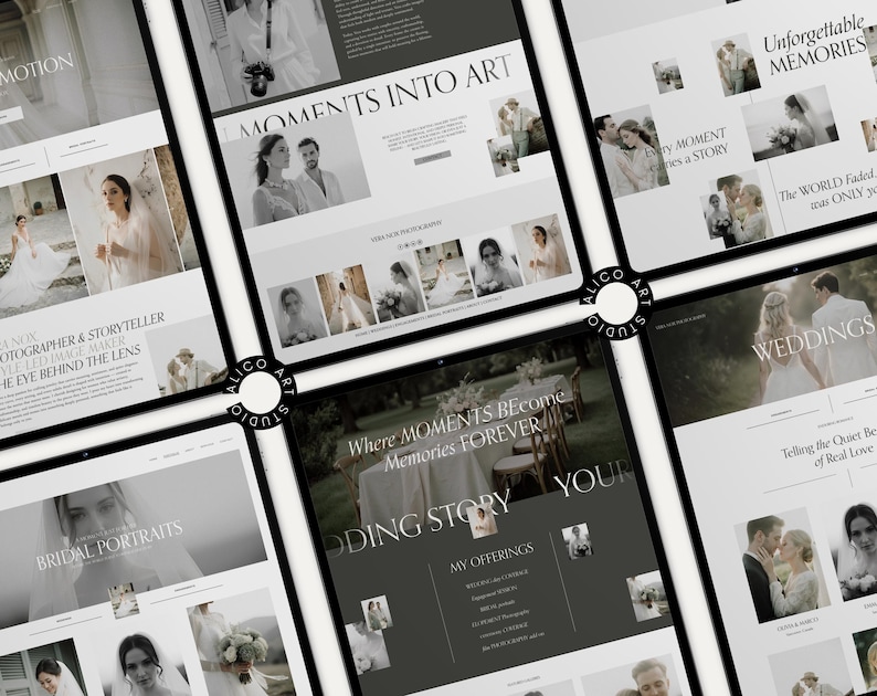 Squarespace Wedding Photographer Website Template, Modern Portfolio Theme, Elegant Creative Studio Website Design
