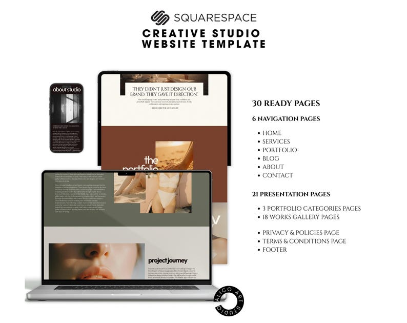 Squarespace 7.1 Creative Studio Website Template | Portfolio & Online ...