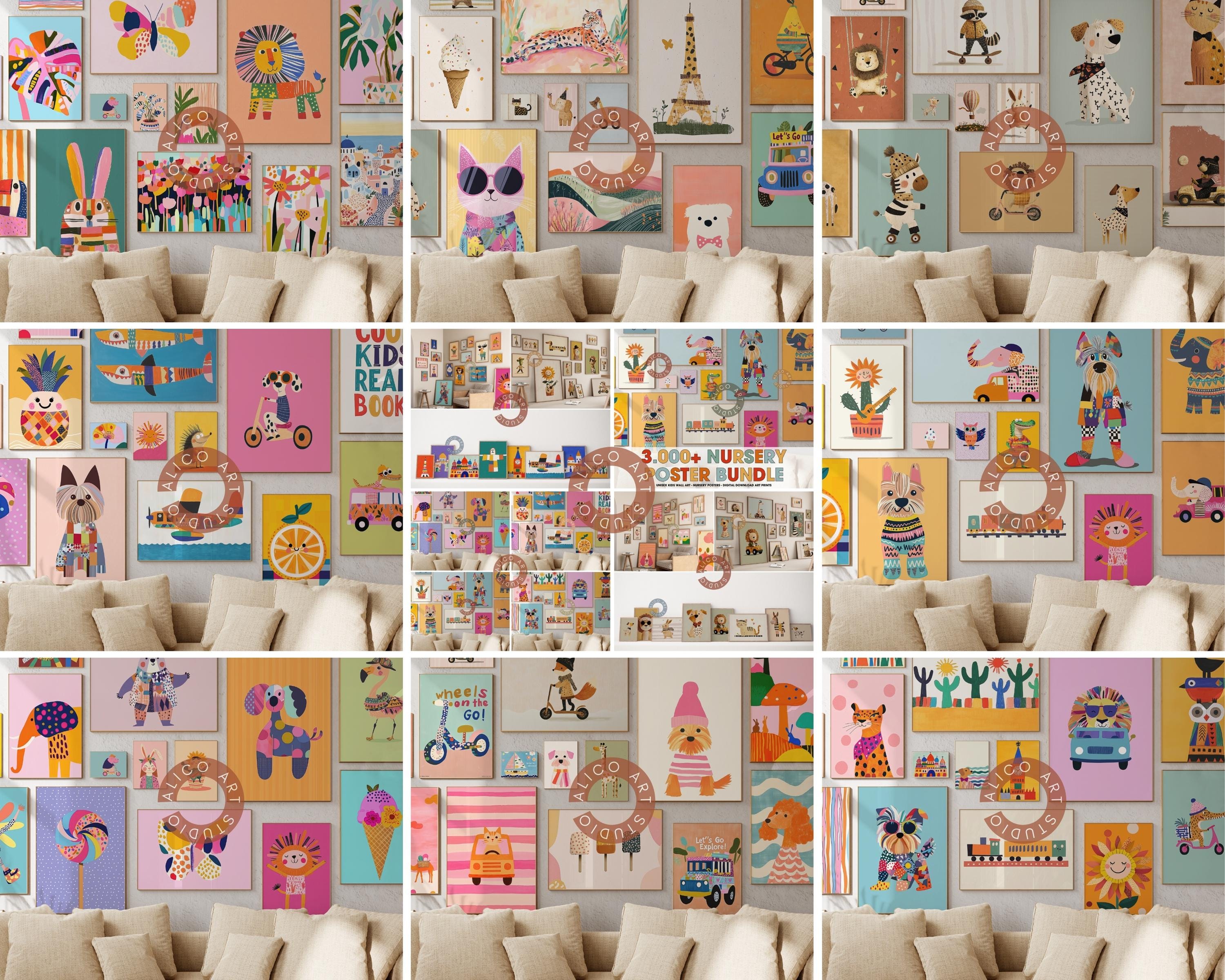 3000+ Nursery Print Set, Kids Wall Art Bundle, Ultimate Children Room ...