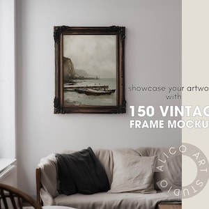 Vintage Frame Mockup Bundle, 150 Rustic Wall Frame Mockup, Classical Frames, Antique Poster Mockup, Old Frame Mockups, Psd, Photopea Mockups