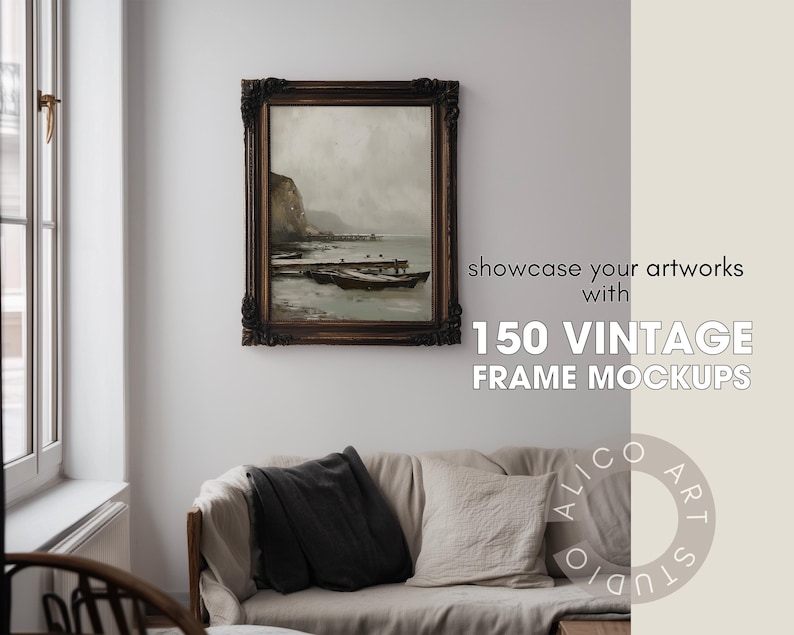 Vintage Frame Mockup Bundle, 150 Rustic Wall Frame Mockup, Classical Frames, Antique Poster Mockup, Old Frame Mockups, Psd, Photopea Mockups