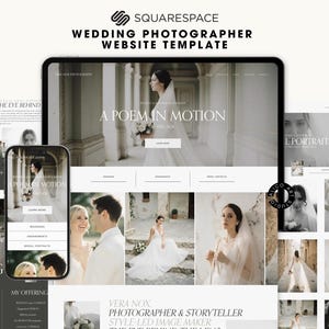 Squarespace Wedding Photographer Website Template, Modern Portfolio Theme, Elegant Creative Studio Website Design