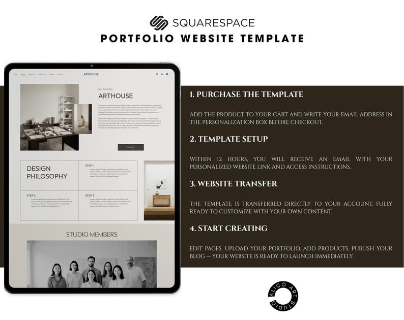 Squarespace 7.1 Architecture Portfolio Website Template | Minimal Interior Studio Website | Editorial Design for Architects & Designers
