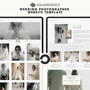 Squarespace Wedding Photographer Website Template, Modern Portfolio Theme, Elegant Creative Studio Website Design