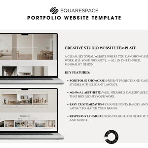 Squarespace 7.1 Architecture Portfolio Website Template | Minimal Interior Studio Website | Editorial Design for Architects & Designers