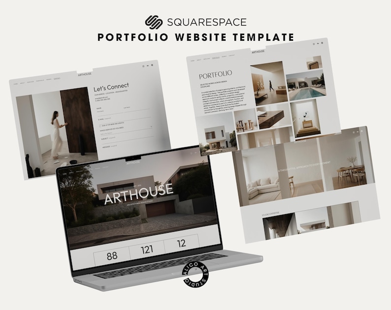 Squarespace 7.1 Architecture Portfolio Website Template | Minimal Interior Studio Website | Editorial Design for Architects & Designers