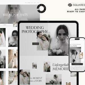 Squarespace Wedding Photographer Website Template, Modern Portfolio Theme, Elegant Creative Studio Website Design