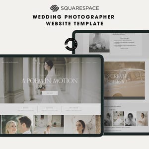 Squarespace Wedding Photographer Website Template, Modern Portfolio Theme, Elegant Creative Studio Website Design