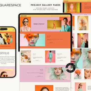 Squarespace Portfolio & Online Store Website Template for Creative Designers, Photographers, Artists | Retro Colorful Customizable Website