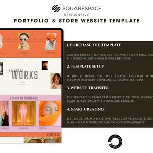 Squarespace Portfolio & Online Store Website Template for Creative Designers, Photographers, Artists | Retro Colorful Customizable Website