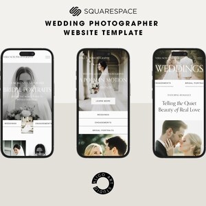 Squarespace Wedding Photographer Website Template, Modern Portfolio Theme, Elegant Creative Studio Website Design