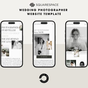 Squarespace Wedding Photographer Website Template, Modern Portfolio Theme, Elegant Creative Studio Website Design