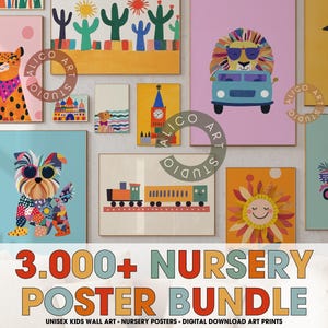 3000+ Kinderzimmer Print Set, Ultimative Kinderzimmer Poster, Neugeborenen Raumdekoration, Kleinkind Kunstdrucke, digitaler Download